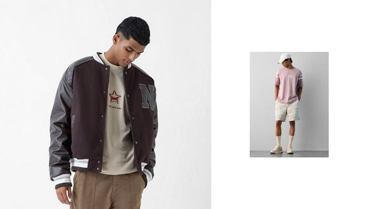 Man styling smart airport outfits with relaxed travel essentials and trainers at Westside
