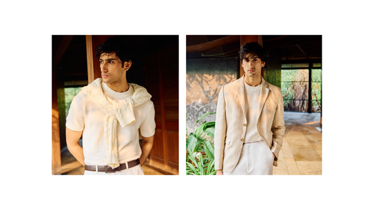 Man styled in a smart casual outfit with clean shoes and layered look to impress on a date