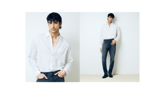 Men and women styling striped shirts with tailored trousers and footwear from Westside Ascot and Wardrobe collections
